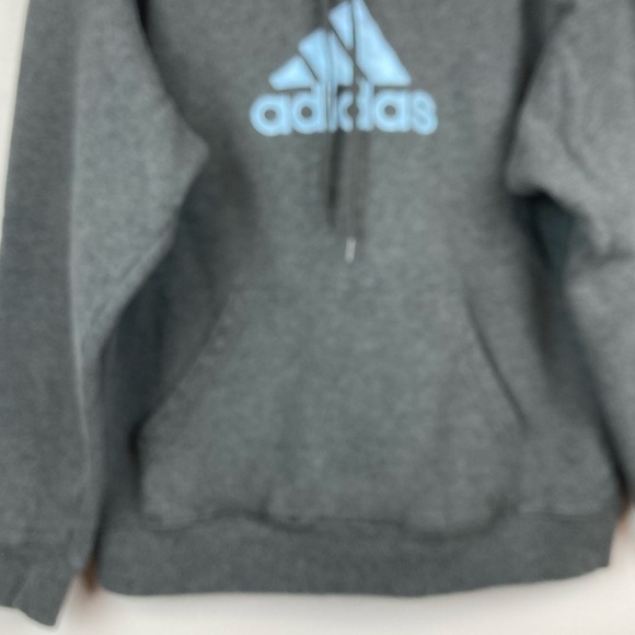 ADIDAS Hooded Logo Fleece Pullover Sweatshirt in Gray Heather - Picture 3 of 9